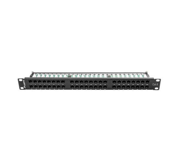 Lanberg Patchpanel 48p 19" 1U UTP 6 półka (czarna) - 457383 - zdjęcie 3